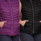 Colete Acolchoado Puffer Feminino Dupla Face c/ Ziper COR:PRETO-ROXOTAMANHO:P