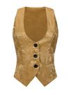 Colete Allegra K Vintage Button Up Jacquard Steampunk feminino Colete Allegra K Vintage Button Up Jacquard Steampunk feminino