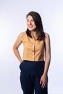 Colete blusa Camel 43% linho e 57% algodão