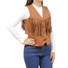 Colete com Franjas Marrom Country City 39511
