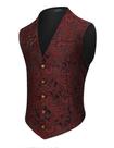 Colete COOFANDY Victorian Paisley Jacquard Wine Red M