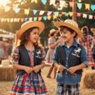 Colete Country Infantil Festa Junina