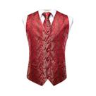 Colete De Casamento Masculino Com Estampa Paisley Floral, Conjunto De Gravata E Abotoaduras, Roxo,