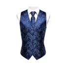 Colete De Casamento Masculino Com Estampa Paisley Floral, Conjunto De Gravata E Abotoaduras, Roxo,