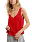 Colete de malha de crochê Bianstore para mulheres vermelho