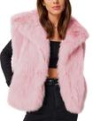 Colete de pele Flygo Faux Fur Winter, quente, sem mangas, para mulheres, rosa Colete de pele Flygo Faux Fur Winter, quente, sem mangas, para mulheres, rosa