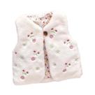 Colete De Pele Para Meninas, Outono Inverno, Bordado De Flores, Sem Mangas, Casaco Quente Da Moda,