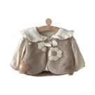 Colete De Pelúcia Quente Sem Mangas Para Meninas, Com Flores Bordadas, Casaco Da Moda Para Outono E