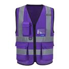Colete de segurança A-SAFETY Hi Reflective Hi Vis 7 bolsos roxo 4-5XL