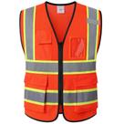Colete de segurança Ekkosafety EK175 Orange Reflective 5 bolsos
