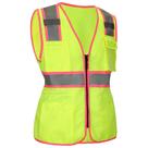 Colete de segurança feminino MZCYHCSD Hi Vis com cordão na cintura S Colete de segurança feminino MZCYHCSD Hi Vis com cordão na cintura S