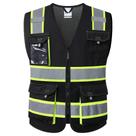 Colete de segurança JKSafety Hi Vis Reflective para homens e mulheres preto XXL