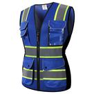 Colete de segurança JKSafety Reflective Hi-Vis 9 bolsos para mulheres