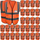 Colete de segurança Leumoi Reflective High Visibility Orange (pacote com 30)