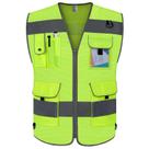 Colete de segurança TCCFCCT Mesh Hi Vis Reflective 9 bolsos amarelo