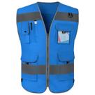 Colete de segurança TCCFCCT Mesh High Visibility 9 bolsos azul 4XL