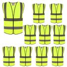 Colete de segurança ZOJO, refletivo de alta visibilidade, amarelo neon, pacote com 10