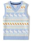Colete de suéter Gymboree Bunny Fairisle para menino tamanho 6 Colete de suéter Gymboree Bunny Fairisle para menino tamanho 6