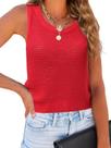 Colete de suéter WIFFGO, camiseta regata recortada de verão para mulheres, vermelha