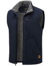 Colete de trabalho masculino Cotrasen, de algodão, forrado em sherpa, azul marinho, 2GG