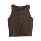 Colete De Tricô Sem Mangas Rosa E Amarelo Para Mulheres, Top Cropped, Moda De Rua Colete De Tricô Sem Mangas Rosa E Amarelo Para Mulheres, Top Cropped, Moda De Rua
