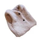 Colete De Veludo Plush Para Meninas E Meninos, Quente, Com Decote Em V E Fechamento De Botão, Em Lã