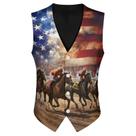 Colete Dremagia American Flag Racehorse Print Derby Day para homens Colete Dremagia American Flag Racehorse Print Derby Day para homens