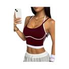 Colete Esportivo Feminino Color Block Sem Aro De Aço, Absorção De Impacto, Para Fitness Ao Ar Livre,