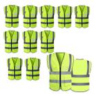 Colete Faixa Refletivo Sinalizador Kit 11 Uni Blusao Uniforme Fluorescente Segurança Obra Trabalho Sinalizaçao Transito Construçao