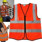 Colete Faixa Sinalizador Blusao Fluorescente Refletivo Segurança Trabalho EPI Obra Construçao Transito Estacionamento Ziper Bolsos Porta Caneta Cracha