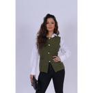 Colete Feminino Alfaiataria Modal Inverno Com Botões Fechado Colete Feminino Alfaiataria Modal Inverno Com Botões Fechado