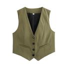 Colete Feminino Branco Chique - Sem Mangas, Decote V - TRAFZA