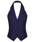 Colete feminino casual MINTLIMIT com decote em V, decote em V, corte frontal, azul marinho, GG