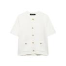 Colete Feminino Cropped de Malha - Sem Mangas, com Botões - Ideal para Verão e Férias