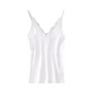 Colete Feminino de Renda com Decote V - Sem Mangas, Slim Fit - Moda Verão