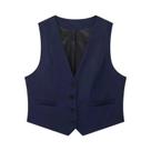 Colete Feminino Preto e Branco - Sem Mangas, Decote V, Cropped - Moda Verão
