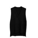 Colete feminino QREXVOG, decote em V, sem mangas, preto
