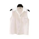 Colete Feminino Sem Mangas Com Gola Polo, Blusa Solta, Moda Coreana, Camisa Casual, Roupas Femininas Colete Feminino Sem Mangas Com Gola Polo, Blusa Solta, Moda Coreana, Camisa Casual, Roupas Femininas