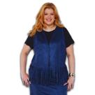 Colete Feminino Suede com Franja Plus Size Colete Feminino Suede com Franja Plus Size