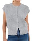 Colete feminino Ziesexy, sem mangas, tricotado, cinza Colete feminino Ziesexy, sem mangas, tricotado, cinza