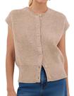 Colete feminino Ziesexy, sem mangas, tricotado com damasco