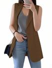 Colete IDEALSANXUN, blazer comprido, sem mangas, jaqueta de primavera feminina