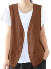 Colete IDEALSANXUN Linen feminino 2026 Spring Summer Coffee XXL