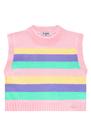 Colete Infantil em Tricot Listrado Colorido - Kukie