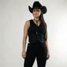 Colete Jeans Feminino Regata Básico Moda Country Liso Slim Modelador Botões Texas Ranch Jeans