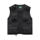 Colete Masculino Casual De Verão Respirável Sem Mangas Cor Sólida Multibolsos Com Detalhes Em Tela Colete Masculino Casual De Verão Respirável Sem Mangas Cor Sólida Multibolsos Com Detalhes Em Tela