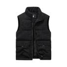 Colete Masculino De Inverno Em Fleece Quente Sem Mangas Estilo Militar Com Gola Alta E Acolchoado