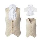 Colete Masculino Jacquard Gótico Steampunk Renascentista Com Abotoamento Simples Para Traje Formal