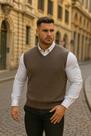 Colete masculino quadradinho tricot la