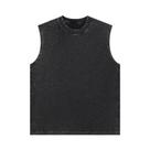 Colete Masculino Retrô Lavado E Desgastado Sem Mangas 230g Algodão Puro Casual Solto Estilo Camiseta